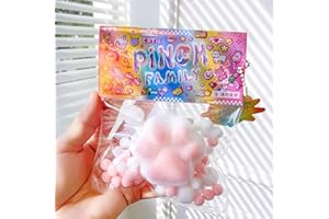 TRUKAFIE Antistress Giocattoli, Squishy Zampa di Gatto Kawaii Animali Squishys Antistress Giocattolo Fidget per Adulti e Adolescenti (bianco)