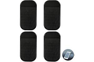 Teegxddy 4PCS Tapis antidérapant, support de voiture, tapis antidérapant de haute qualité avec tampon adhésif puissant, tampon antidérapant, tampon en caoutchouc plat pour le tableau de bord