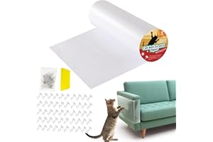 VavoPaw Ochraniacz na sofę z pazurem dla kota, 30 x 500 cm, ochrona mebli, odporna na zarysowania z 50 śrubami i 1 skrobakiem, ochraniacze drzwi ściennych z tkaniny