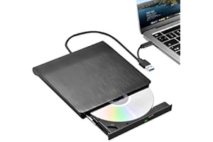 ZZOSRDR External CD DVD Drive, Type-C & USB 3.0 Portable Optical DVD Drive, CD DVD Player RW Writer Burner Reader for Laptop, Desktop, PC, Mac, IOS, Windows 11/10 / 8/7 / XP/Linux/Vista