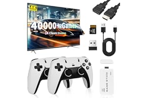 LAFISUN Retro Konsole, Game Stick 4K mit 2 Wireless Controllern, Plug & Play Retrolink, Spielkonsole für Fernseher mit Eingebauten 40000+ Klassische Spiele, Geschenk für Jungen & Erwachsene (128G)