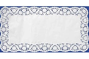 VEPATIM 100 Deko-Tortenspitzen eckig weiß 20 x 40 cm