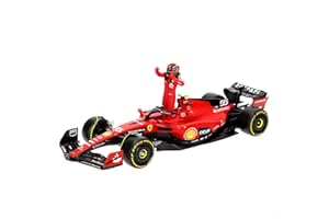 BBURAGO Burago Maqueta coche Fórmula 1 2023 Carlos Sainz, Ferrari SF-23, Escala 1/24, Incluye figura piloto, Maquetas coches, Miniatura de colección, F1, Burago, Regalos para coleccionistas, +14 años (78060)