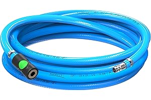 AUPROTEC set de manguera de aire comprimido Ø 13 mm interior 20 m, Manguera de PVC con acoplamiento de seguridad Prevost S1 para compresores de aire, Manguera de compresor AUPROTEC altamente flexible