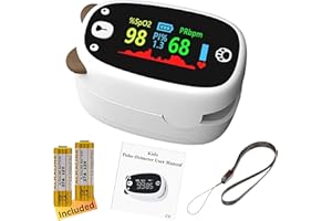TP TRADEPROVIDER TradeProvider® Kids Pulse Oximeter x2 27A Alkaline battery (Included), Lanyard NHS SpO2 Pediatric Oxymeter Heart Rate Approved Monitor Detector Oxygen Saturation UK Paediatric Model (Infant Oximeter)