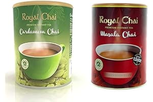 Royal Chai Cardamom Unsweetened 400g and Masala Unsweetened 400g - Premium Instant natural Tea