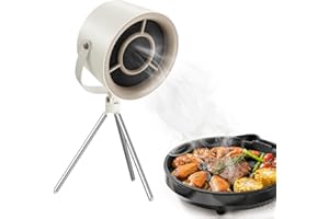 ORIA Portable Extractor Fan, Household Portable Extractor Hood with 3-Speed Exhaust Fan, 1200Pa Suction, 5 Filter Pads, Low Noise, Detachable, Desktop Range Hood for BBQ, Hot Pot, Indoor Dinner Party