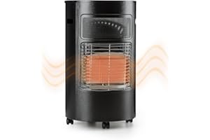 blumfeldt Bonaparte - Réchaud à gaz, Niveaux de Puissance 1600, 2600 et 4200W, Bouteille de gaz: 5 à 15kg, Allumeur piézo, Brûleur Infrarouge en céramique, Noir