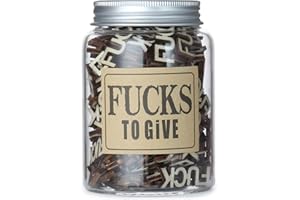 HSXIANG Give a Fuck in a Bottle(250ml) - Fucks Wooden Cutouts Letter Piece, Jar of Fucks Gift for Valentine's Day/Birthday Day/Chrismas/Holiday. (110pcs Fuck)