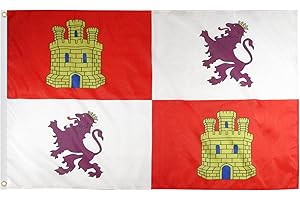 AZ FLAG - Bandera Castilla Y León - 90x60 cm - Bandera Castellanoleonesa 100% Poliéster Con Ojales de Metal integrados - 50g - Colores Vivos Y Resistente A La Decoloración