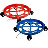 Fill Top® - Brand | 2 Pcs LPG Cylinder Trolley with Wheels Gas Bottle Trolley LPG Cylinder Stand(Red and Blue)