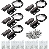 5pcs Black Magnetic Tab Switches for Security Window Door with Recessed Cable, Magnetic Door Sensor, Magnet Fence - Connect C