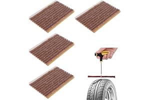 SCOBUTY Kit Repara Pinchazos Coche,Kit Reparación Neumáticos,Kit de Mechas para Pinchazos de Neumáticos,Tiras Pinchazos Coche,Kit Repara Pinchazos Mechas,Tiras Reparacion Neumaticos, Marrón,4PCS