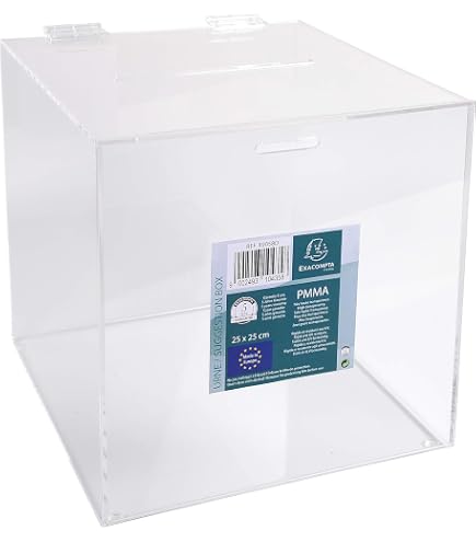 Boîte à Dons Acrylique Verrouillable – Tirelire Transparente Avec Serrure & 2 Clés, Porte-Étiquette, Idéale Collectes, Tombolas, Événements