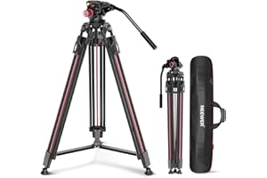 NEEWER Trépied pour appareil photo vidéo 2 m avec tête fluide, trépied haute performance en aluminium avec fermeture rapide et plaque QR compatible avec caméscope Canon Nikon Sony DSLR Charge maximale
