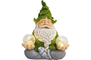 ‎TIN DREAMS FACTORY TIN DREAMS FACTORY Gartenzwerg für Draußen, Solar Gartenzwerg Kunstharz, Aufladbare Gartendeko Gartenzwerge, Robuste Gartendeko Figuren für Außen, Lustige Gartendeko, Lustiger Gartenzwerg Wetterfest