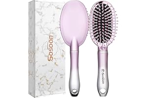 SOFMILD Hair Brush, Detangler Brush for Girls Boys Women Men Kids Wet Dry Hair, Mini Travel Detangling Brush for All Hair Types Glide Through Tangles With Ease for Smoothing Massaging Detangling, Rose Gold