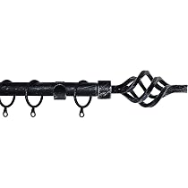 Bastone Per Tende Industriale Regolabile - Acciaio Inox 120-210 Cm Nero Satinato - Foto 8