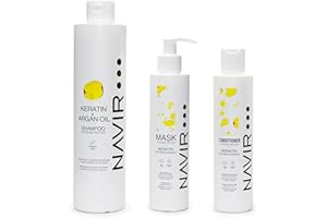 NAVIR PROFESIONAL NAVIR Professional | Kit capelli cheratina – Shampoo + maschera + balsamo – Riparazione intensa – Senza solfati – 500 + 200 + 200 ml