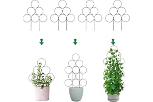 IA Garden Rankgitter für Kletterpflanzen im Innenbereich, 4er-Set stapelbare Garten-Rankhilfen für Topfpflanzen, 40 cm kleines Rankgitter aus Metalldraht für Efeu, Wein, Rosen (Schwarz)