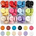 180Pcs Colourful Buttons, 20MM Round Resin Button Sewing Craft Buttons ...