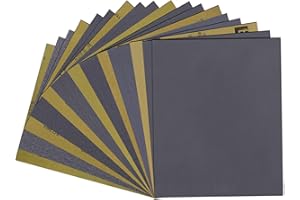 MAXMAN Sandpaper Sheets, 80/120/180/240/320/400 Grit Wet Dry Sandpaper Abrasive 9 x 11 Inch Silicon Carbide Arbitrary Shape Cropping for Metal Sanding and Automotive Polishing, Anti-Clogging 18 -Sheet