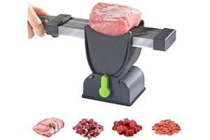 BTSAE Meat Slicer Machine for Home, Meat Slicer for Fresh Raw Meat, Meat Slicer Machine Thickness Adjustable 2/4 mm, Meat Slicer Manual, Meat Cutter with Knife Sharpener, Cleaning Brush, Hook (Dark Gray)