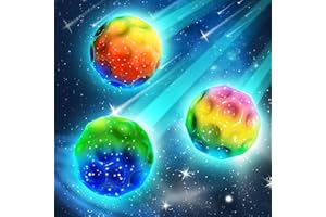 MegiaExist Jump Ball,3 Stück Moon Hohe Springender Globe EIN Knallendes Geräusch Machen Gummiball Spaceballs 7 cm Galaxy Ball Mini Bouncy Bouncing für Kinder Im Freien
