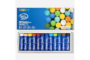 OZ 34059 Pastel Huile Mungyo Pigmentati on Extra-fine Texture Onctueuse Pouvoir Couvrant 70mm Diamètre 18mm Lot de 12 Assorties