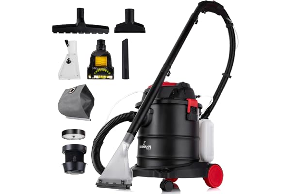LEHMANN Ultrawash Aspirateur de Lavage 4 en 1 | Aspirateur pour Tapis et Meubles rembourrés | Aspirateur sans Sac avec réservoir de 20 litres | Nombreux Accessoires Inclus
