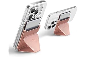 MOFT Snap Portefeuille Magsafe pour iPhone 15 14 13 12 Series, Support magnétique en Cuir végane pour téléphone avec 3 Angles de Vue, Force magnétique améliorée (Nude Classique)