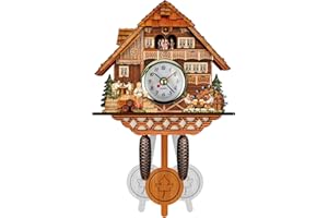 NCONCO Orologio a cucù in legno Coo Coo con pendolo Sveglia Decorazione Vintage Orologio da Parete in Legno per Soggiorno Camera da Letto Cafe Ristorante Hotel