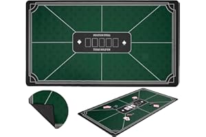 Engelhart - 320994 - Tapete de póker Verde Antideslizante 140x80 cm, 3 mm, poliéster y Goma, Accesorio para Juegos de Casino