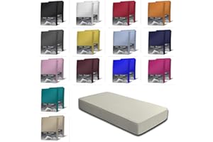 ONE-HOME 2er Set Jersey Spannbettlaken Spannbetttücher Bettlaken Spannbetttuch weiche Baumwolle mit Rundumgummizug, Farbe: Wollweiß/Natur, Maße: 2er Pack 90-100 x 200 cm