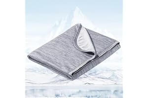 Avoalre Coperta Estiva con Fibra di Raffreddamento Giapponese Arc-Chill 3.0, Q-Max＞0,5, Coperta Refrigerante Letto è Morbida e Fresca Traspirante su Entrambi i Lati Aiuta a Dormire, 150*200CM, Grigio