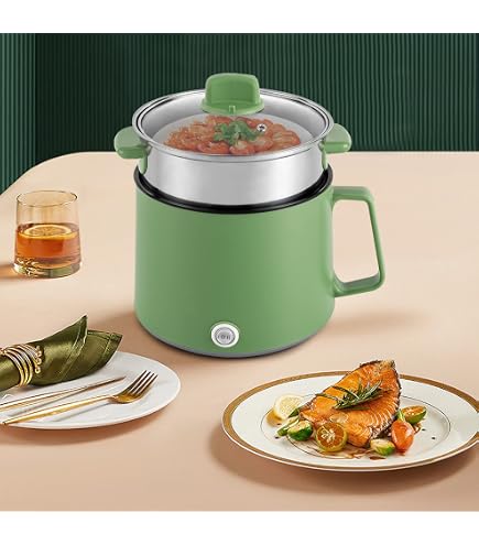 Pentola Elettrica 2 In 1 Grill E Hot Pot – 1000W Con Doppio Controllo Temperatura, Riscaldamento Rapido Per BBQ E Noodles (Verde)