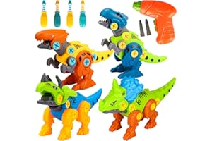 Fullove Educational Dinosaur Toys with Electric Drill for Kids Boys Take Apart Dinosaur Building Toys STEM Learning Gift for Kids Teen-Birthday Gift