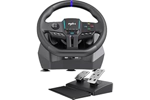 PXN V900 Gen2 Racing Wheel with Hall Pedals – 16-Bit USB Gaming Steering Wheel, 270°/900° Rotation, Vibration Feedback, Shifter Paddles, App Control – for PC, Xbox, PS4, PS3, Switch