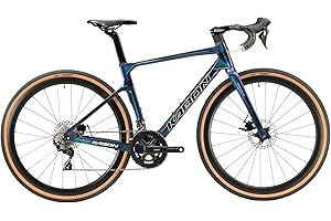KABON Bici da Strada ghiaiata, T800 Telaio in Fibra di Carbonio 700C Bici da Strada 18 velocità Manubrio in Carbonio Integrato, Freni a Disco Bicicletta da Corsa per Uomo Donna