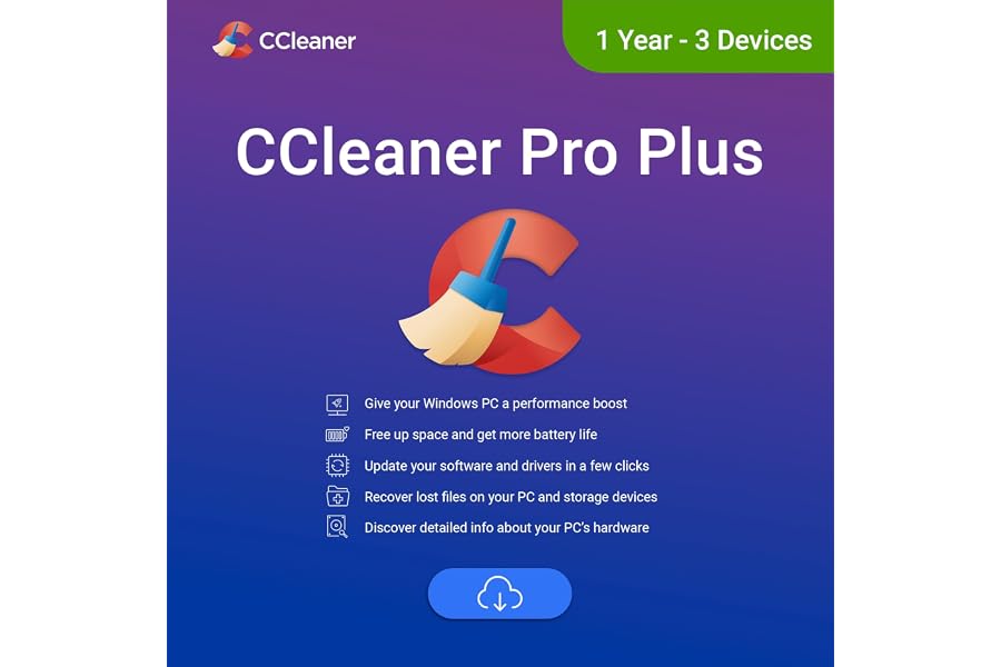 CCleaner Pro Plus | 3 Geräte | 1-Jahres-Abonnement | Aktivierungscode per Email