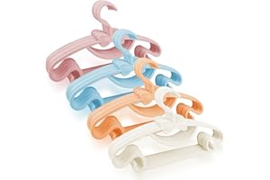 Magrimaxio 40 Piezas Perchas Ropa 4 Colores, Perchas Infantiles Antideslizantes 29.7cm, Perchas Niños Plástico, Percha Bebe Ahorro de Espacio, Baby Hangers para Infantil Armario, Ropa Bebé