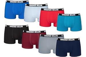 Vincenzo Bellini – Hipster Boxershorts, 8er / 12er Pack, Bequeme und atmungsaktive Herren Unterwäsche, Baumwolle Unterhosen