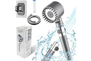 KITO LEE KitoLee Alcachofa de Ducha con Filtro,Duchas de Baño Alcachofa alta Presión con Manguera de 1.5M, 3 +1 Modos de Rociado Cabezal de Ducha de Alta Presión