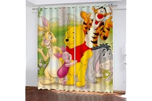 Fgolphd Rideau occultant au motif de l'ourson - Rideau en tissu imperméable - Pour chambre d'enfant - À œillets - 100 % polyester - 2 panneaux (9,100 × 140 (l x H)