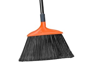 TreeLen Escoba Resistente, Escoba Angular de Mango Largo de 14.5 Pulgadas de Ancho para garajes, Patios, aceras, Cubiertas y Superficies al Aire Libre, hogar, Cocina, habitación,