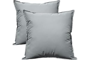 Olivia Rocco Lot de 2 housses de coussin imperméables et respirantes pour extérieur, terrasse, banc, canapé, meubles, intérieur, salon, lit, chaise, 60 x 60 cm, argenté New