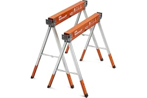 BORA Koń pociągowy XT Piła konie, składana, wytrzymała, regulowana wysokość, para z regulowanymi nogami, wytrzymała piła dla wykonawców, przenośny stół warsztatowy z wbudowanym otwieraczem do butelek