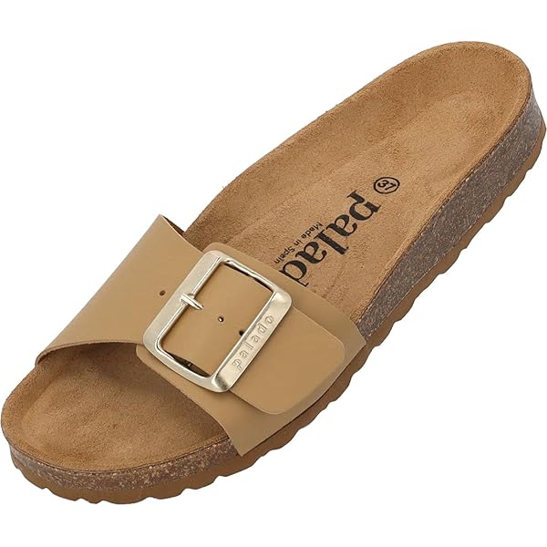 Palado Ciabatte Malta Donna - Sandali Con Tacco Piatto E Cinturino Regolabile - Letto In Sughero E Suola EVA - Colore Rosa Metallizzato, Taglia 39 EU