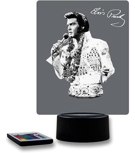 Lampe 3D portrait Elvis Presley Hawaii – LED – Idée Cadeau – Fabriquée