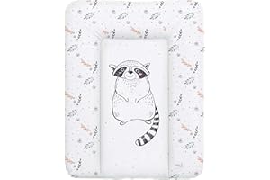 Ceba Baby Matelas à Langer Bebe 70x50 cm, 70x75cm, 72x85 cm Lavable pour Filles et Garçons - 50 x 70 raton laveur